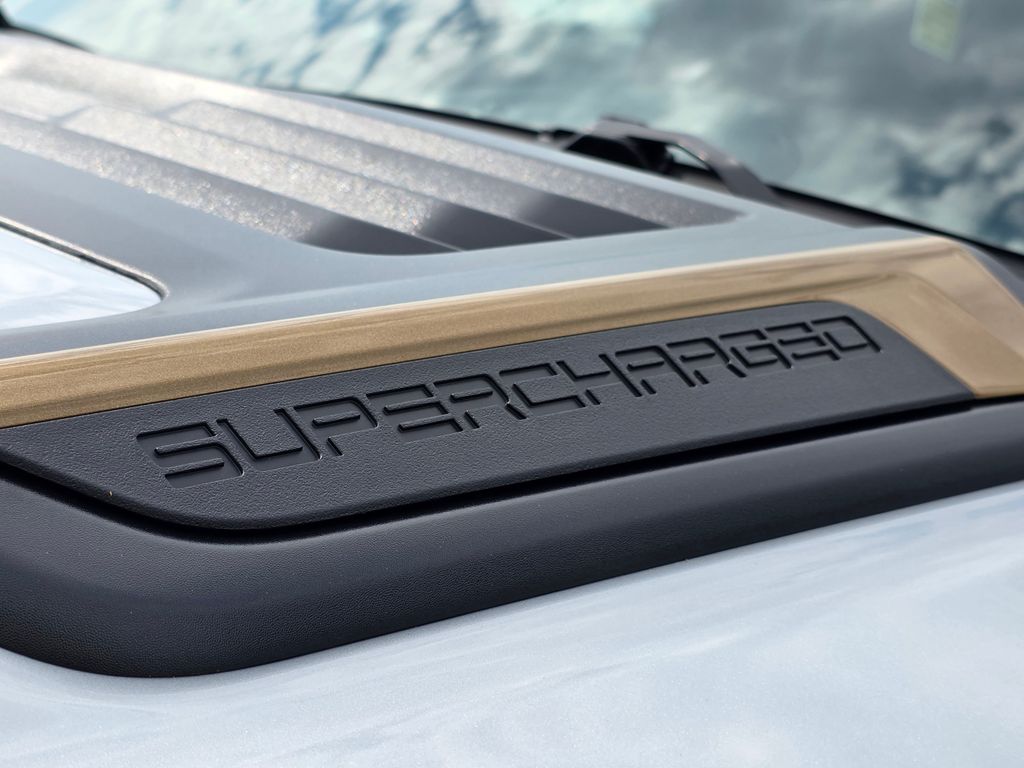 Gold Supercharged hood accent on 2026 Ram 1500 DC650 Silver Zynith